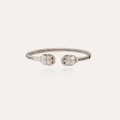Duality large Scaramouche twist bracelet silver