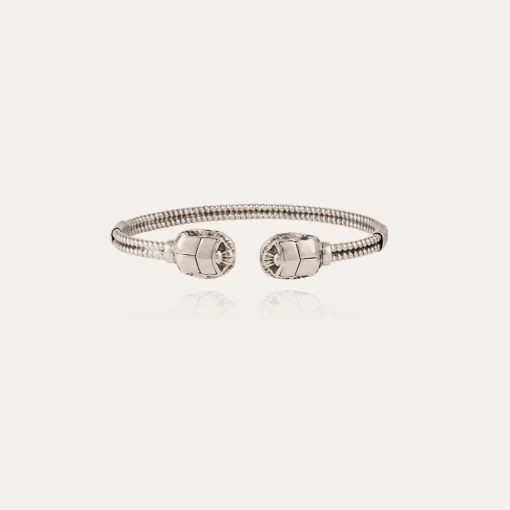 Duality large Scaramouche twist bracelet silver