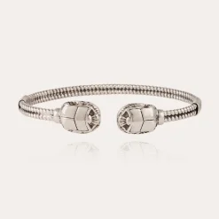 Duality large Scaramouche twist bracelet silver