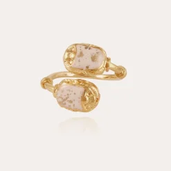 Duality Scaramouche enamel ring gold