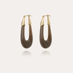 Ecume earrings acetate gold - Grey