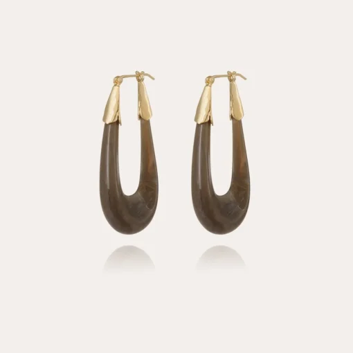 Ecume earrings acetate gold - Grey