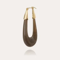 Ecume earrings acetate gold - Grey