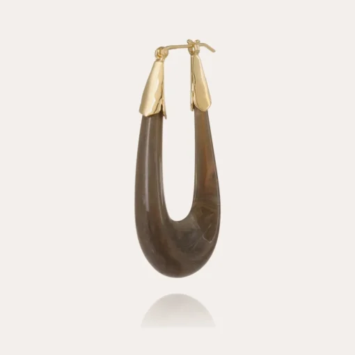 Ecume earrings acetate gold - Grey