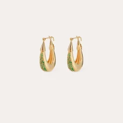 Ecume earrings gold - Emerald - Capsule The Precious