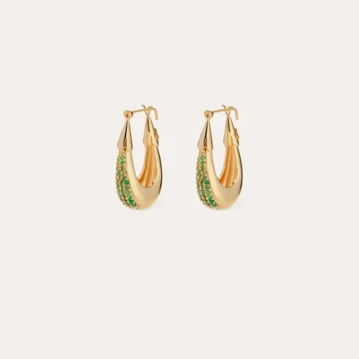 Ecume earrings gold - Emerald - Capsule The Precious