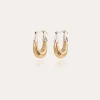 Ecume earrings small size bicolor gold