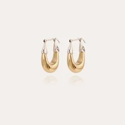 Ecume earrings small size bicolor gold