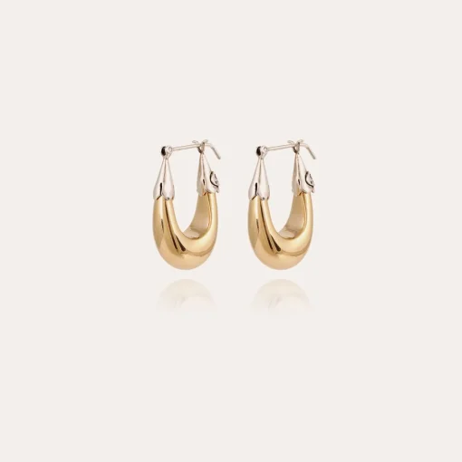 Ecume earrings small size bicolor gold