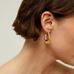 Ecume earrings small size bicolor gold