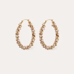 Eurydice earrings medium size gold - Cultured Pearl