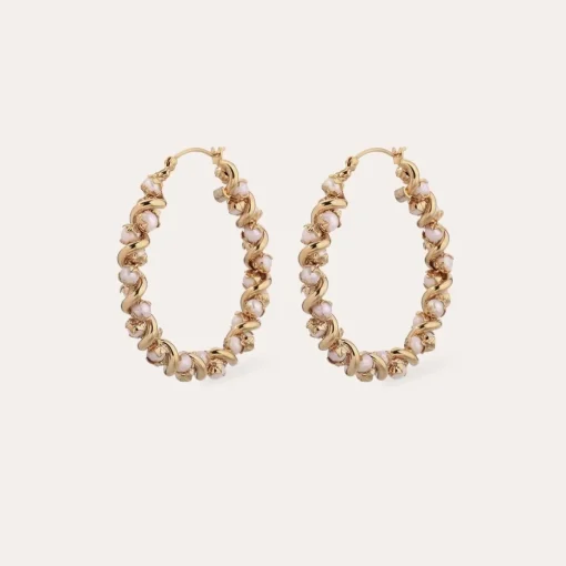 Eurydice earrings medium size gold - Cultured Pearl