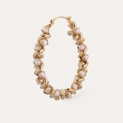 Eurydice earrings medium size gold - Cultured Pearl