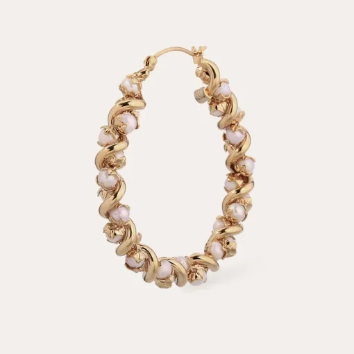 Eurydice earrings medium size gold - Cultured Pearl