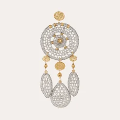 Fanfaria raffia earrings gold