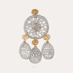Fanfaria raffia earrings small size gold