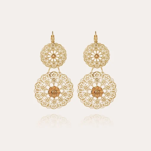 Flocon Double earrings mini gold