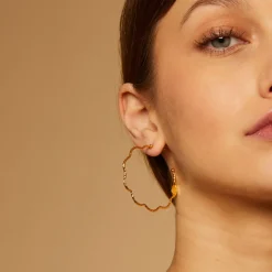 Florette hoop earrings small size gold