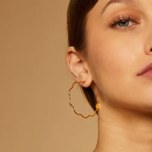Florette hoop earrings small size gold