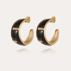 Idra hoop earrings enamel gold