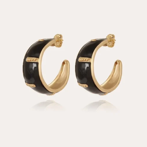 Idra hoop earrings enamel gold