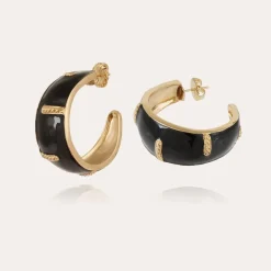 Idra hoop earrings enamel gold