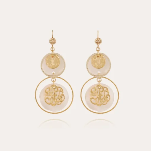 Idylle earrings small size gold - White Mother-of-pearl