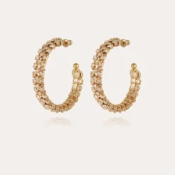 Izilda strass hoop earrings gold