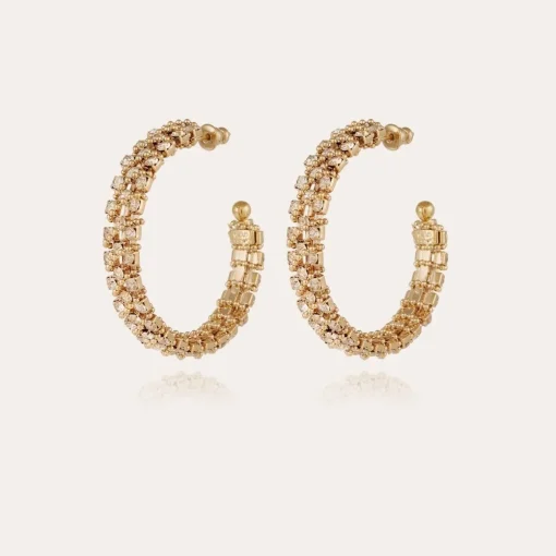 Izilda strass hoop earrings gold