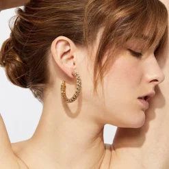 Izilda strass hoop earrings gold