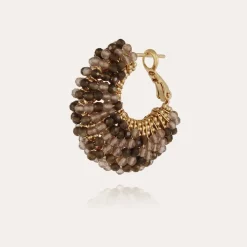 Izzia earrings small size gold - Hematite & Labradorite