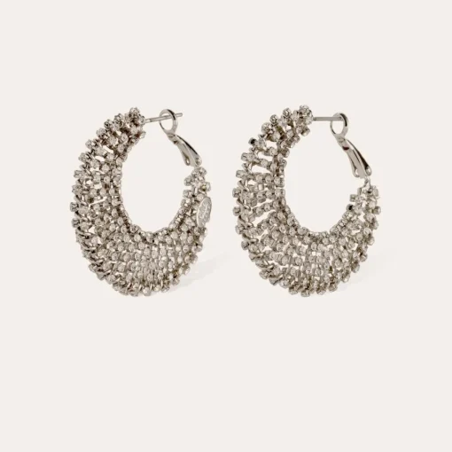 Izzia strass earrings rhodium finish