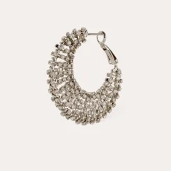 Izzia strass earrings rhodium finish