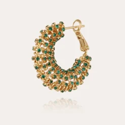 Izzia strass earrings small size gold