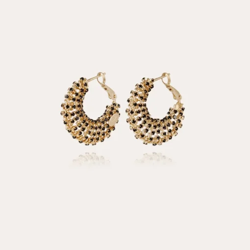 Izzia strass earrings small size gold