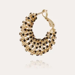 Izzia strass earrings small size gold