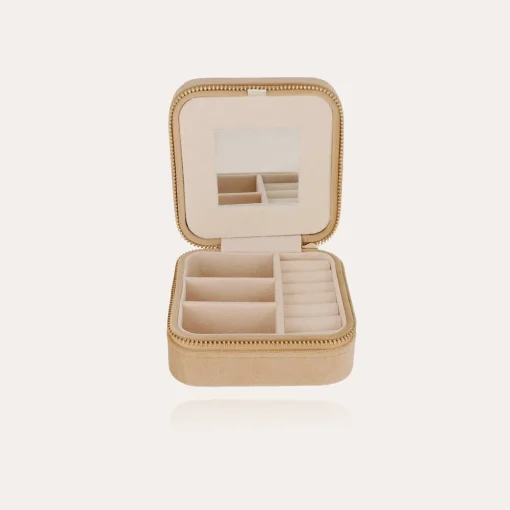 Jewerly box velvet small size - Beige