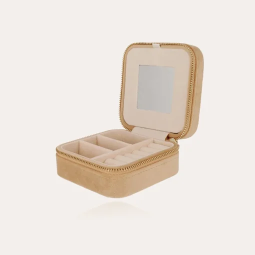Jewerly box velvet small size - Beige