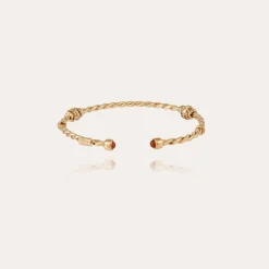 Jonc Torsade cabochons bracelet small size gold
