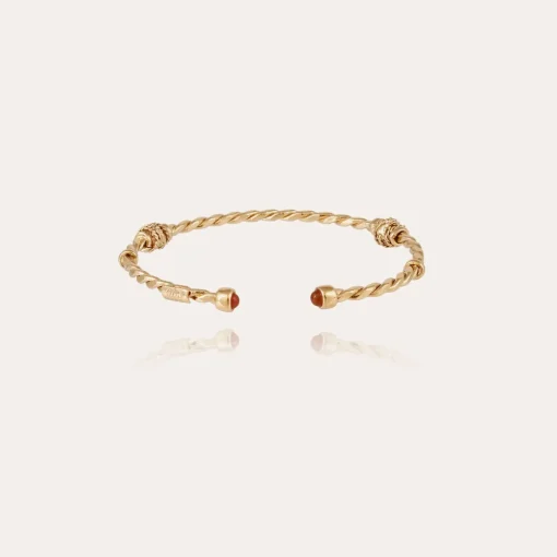 Jonc Torsade cabochons bracelet small size gold
