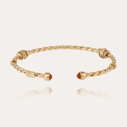 Jonc Torsade cabochons bracelet small size gold