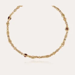 Kali cabochons necklace gold - Amethyst