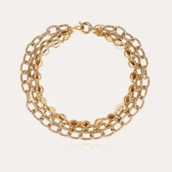 Kamae 3 rows necklace gold
