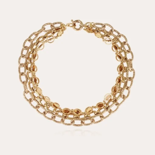 Kamae 3 rows necklace gold