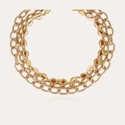 Kamae 3 rows necklace gold
