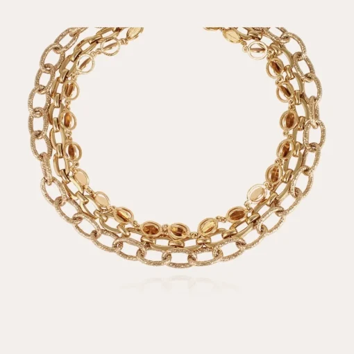 Kamae 3 rows necklace gold