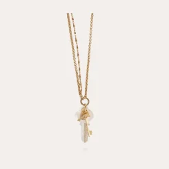 Lancelot long necklace gold - White Mother-of-pearl