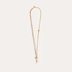 Lancelot long necklace gold - White Mother-of-pearl