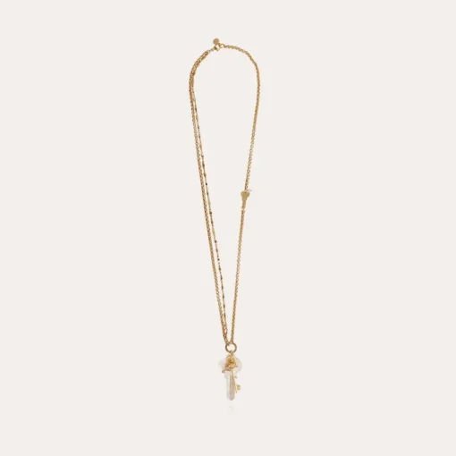 Lancelot long necklace gold - White Mother-of-pearl