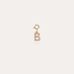 Letter B pendant charms strass gold